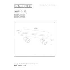 Lucide SIRENE Deckenleuchte LED Wei&szlig;, 2-flammig -Bürolampen Verkäufe lucide sirene deckenleuchte 17948 10 31 3