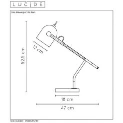 Lucide WAYLON Schreibtischlampe Schwarz, 1-flammig -Bürolampen Verkäufe lucide waylon schreibtischlampe 05627 01 30 7