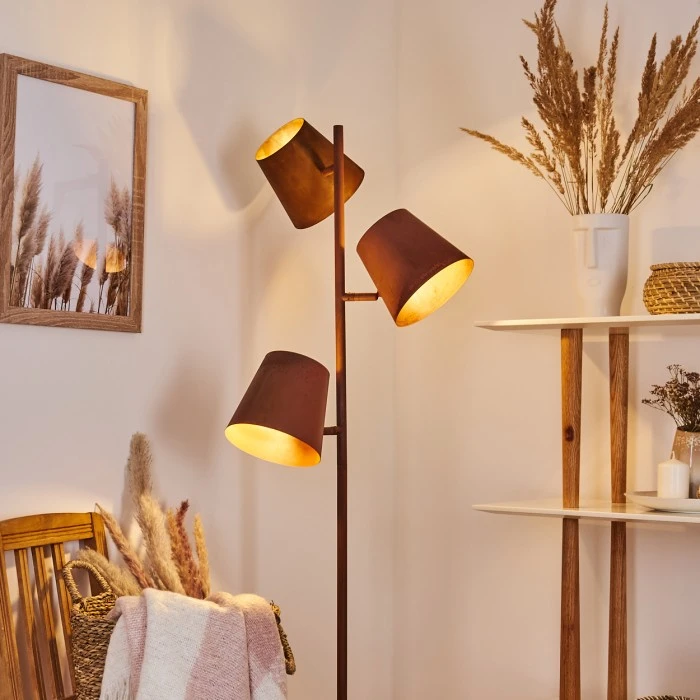 Hofstein Lungre Stehleuchte Rostfarben, 3-flammig 11 Hofstein Lungre Stehleuchte Rostfarben, 3-flammig – Bild 11