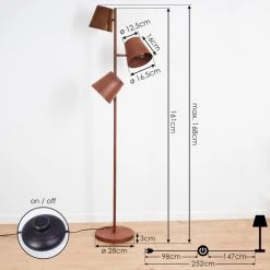 Hofstein Lungre Stehleuchte Rostfarben, 3-flammig 16 Hofstein Lungre Stehleuchte Rostfarben, 3-flammig -Bürolampen Verkäufe lungre stehleuchte h3422038 3