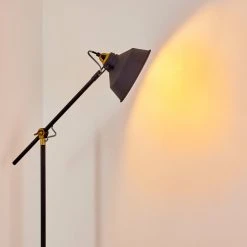 Hofstein Luven Stehleuchte Schwarz, Gold, Schwarz-Gold, 1-flammig -Bürolampen Verkäufe luven stehleuchte h3335802 do1 11