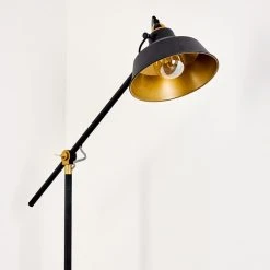 Hofstein Luven Stehleuchte Schwarz, Gold, Schwarz-Gold, 1-flammig -Bürolampen Verkäufe luven stehleuchte h3335802 do1 9