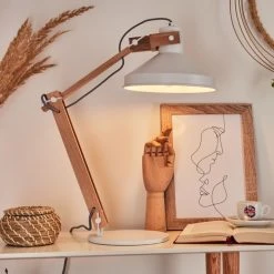 Hofstein Manothe Tischleuchte Wei&szlig;, Naturfarben, 1-flammig -Bürolampen Verkäufe manothe tischleuchte h3535288 10