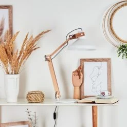 Hofstein Manothe Tischleuchte Wei&szlig;, Naturfarben, 1-flammig -Bürolampen Verkäufe manothe tischleuchte h3535288 11