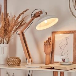 Hofstein Manothe Tischleuchte Wei&szlig;, Naturfarben, 1-flammig -Bürolampen Verkäufe manothe tischleuchte h3535288 6