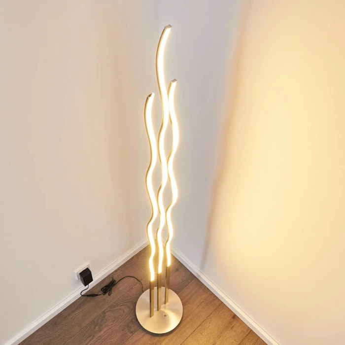 Hofstein Mapleton Stehleuchte LED Nickel-Matt, 3-flammig, Fernbedienung 4 Hofstein Mapleton Stehleuchte LED Nickel-Matt, 3-flammig, Fernbedienung – Bild 4