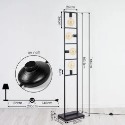 Hofstein Nanbong Stehleuchte Schwarz, 4-flammig -Bürolampen Verkäufe nanbong stehleuchte h3409657 3