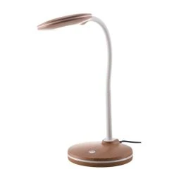 Nino Leuchten CARMEN Tischleuchte LED Wei&szlig;, Holz dunkel, 1-flammig