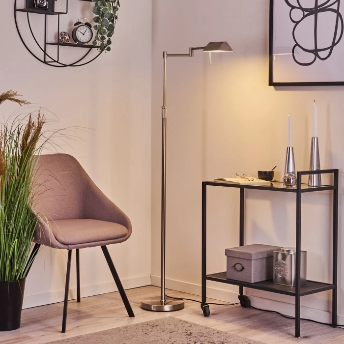 Hofstein Norrlida Stehleuchte LED Nickel-Matt, 1-flammig 1 Hofstein Norrlida Stehleuchte LED Nickel-Matt, 1-flammig