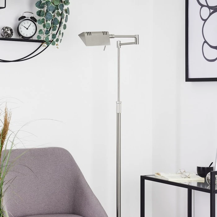 Hofstein Norrlida Stehleuchte LED Nickel-Matt, 1-flammig 2 Hofstein Norrlida Stehleuchte LED Nickel-Matt, 1-flammig – Bild 2