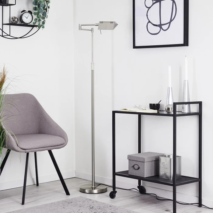 Hofstein Norrlida Stehleuchte LED Nickel-Matt, 1-flammig 12 Hofstein Norrlida Stehleuchte LED Nickel-Matt, 1-flammig – Bild 12