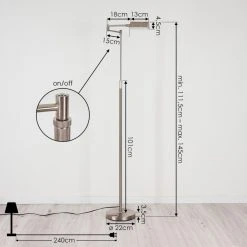 Hofstein Norrlida Stehleuchte LED Nickel-Matt, 1-flammig 15 Hofstein Norrlida Stehleuchte LED Nickel-Matt, 1-flammig -Bürolampen Verkäufe norrlida stehleuchte h3426081 3