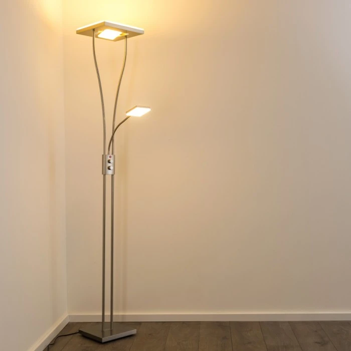 Hofstein Notigi Deckenfluter LED Nickel-Matt, 2-flammig, Fernbedienung, Farbwechsler 12 Hofstein Notigi Deckenfluter LED Nickel-Matt, 2-flammig, Fernbedienung, Farbwechsler – Bild 12