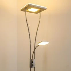 Hofstein Notigi Deckenfluter LED Nickel-Matt, 2-flammig, Fernbedienung, Farbwechsler 45 Hofstein Notigi Deckenfluter LED Nickel-Matt, 2-flammig, Fernbedienung, Farbwechsler -Bürolampen Verkäufe notigi deckenfluter h000632 12