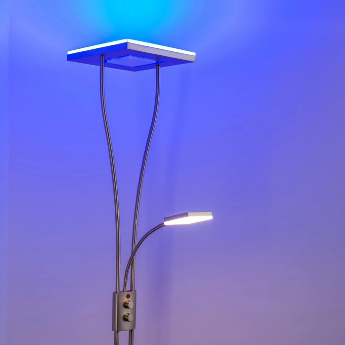 Hofstein Notigi Deckenfluter LED Nickel-Matt, 2-flammig, Fernbedienung, Farbwechsler 15 Hofstein Notigi Deckenfluter LED Nickel-Matt, 2-flammig, Fernbedienung, Farbwechsler – Bild 15