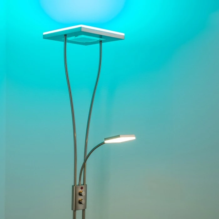 Hofstein Notigi Deckenfluter LED Nickel-Matt, 2-flammig, Fernbedienung, Farbwechsler 18 Hofstein Notigi Deckenfluter LED Nickel-Matt, 2-flammig, Fernbedienung, Farbwechsler – Bild 18