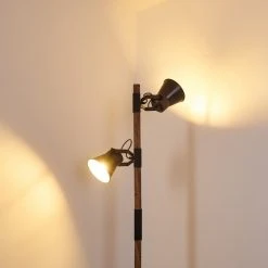 Hofstein Oksbol Stehleuchte Grau, Dunkelbraun, Stahl geb&uuml;rstet, 2-flammig -Bürolampen Verkäufe oksbol stehleuchte h3350362 10