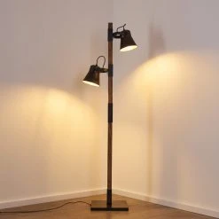 Hofstein Oksbol Stehleuchte Grau, Dunkelbraun, Stahl geb&uuml;rstet, 2-flammig -Bürolampen Verkäufe oksbol stehleuchte h3350362 13