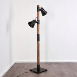 Hofstein Oksbol Stehleuchte Grau, Dunkelbraun, Stahl geb&uuml;rstet, 2-flammig -Bürolampen Verkäufe oksbol stehleuchte h3350362 14