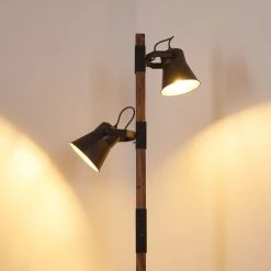 Hofstein Oksbol Stehleuchte Grau, Dunkelbraun, Stahl geb&uuml;rstet, 2-flammig -Bürolampen Verkäufe oksbol stehleuchte h3350362 3