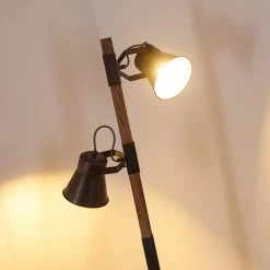 Hofstein Oksbol Stehleuchte Grau, Dunkelbraun, Stahl geb&uuml;rstet, 2-flammig -Bürolampen Verkäufe oksbol stehleuchte h3350362 8