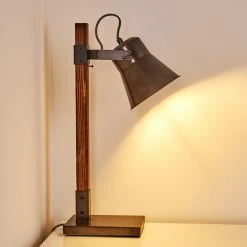 Hofstein Oksbol Tischleuchte Grau, Dunkelbraun, Stahl gebürstet, 1-flammig -Bürolampen Verkäufe oksbol tischleuchte h3349588 10