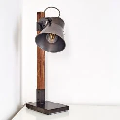 Hofstein Oksbol Tischleuchte Grau, Dunkelbraun, Stahl gebürstet, 1-flammig -Bürolampen Verkäufe oksbol tischleuchte h3349588 4