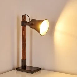 Hofstein Oksbol Tischleuchte Grau, Dunkelbraun, Stahl gebürstet, 1-flammig -Bürolampen Verkäufe oksbol tischleuchte h3349588 5