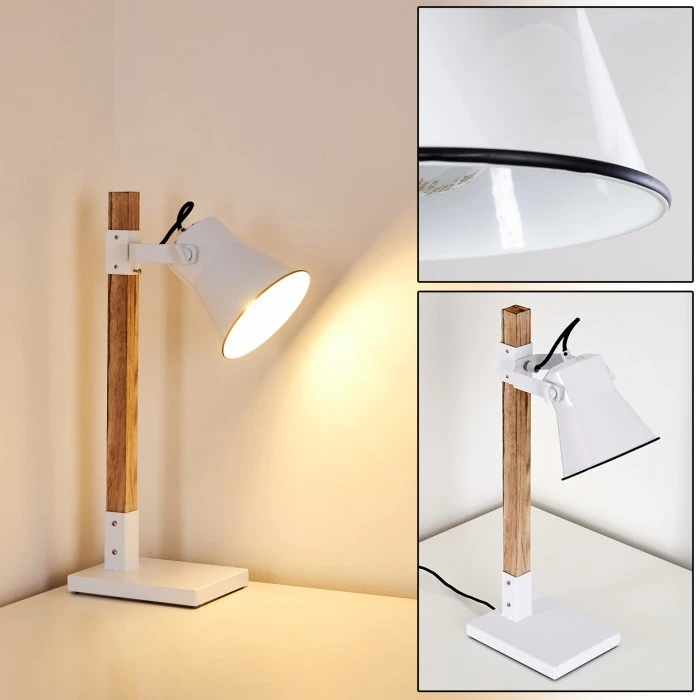 Hofstein Oksbol Tischleuchte Braun, Weiß, 1-flammig 1 Hofstein Oksbol Tischleuchte Braun, Weiß, 1-flammig