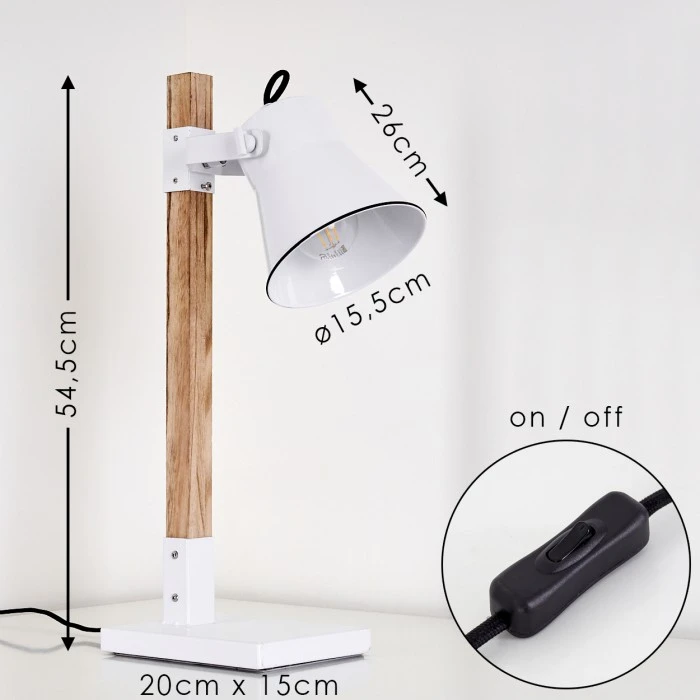 Hofstein Oksbol Tischleuchte Braun, Weiß, 1-flammig 2 Hofstein Oksbol Tischleuchte Braun, Weiß, 1-flammig – Bild 2