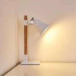 Hofstein Oksbol Tischleuchte Braun, Weiß, 1-flammig 28 Hofstein Oksbol Tischleuchte Braun, Weiß, 1-flammig -Bürolampen Verkäufe oksbol tischleuchte h3352212 11