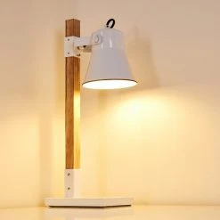 Hofstein Oksbol Tischleuchte Braun, Weiß, 1-flammig 22 Hofstein Oksbol Tischleuchte Braun, Weiß, 1-flammig -Bürolampen Verkäufe oksbol tischleuchte h3352212 5