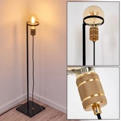 Hofstein Okudari Stehleuchte Messing, Schwarz, Gold, 1-flammig