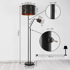 Hofstein Opatija Stehleuchte Chrom, Schwarz, 2-flammig 17 Hofstein Opatija Stehleuchte Chrom, Schwarz, 2-flammig -Bürolampen Verkäufe opatija stehleuchte h3421659 4