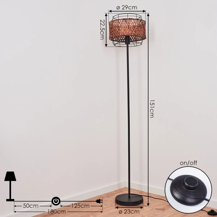Hofstein Otta Stehleuchte Schwarz, 1-flammig 4 Hofstein Otta Stehleuchte Schwarz, 1-flammig – Bild 4