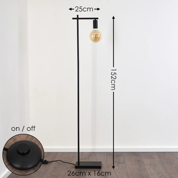 Hofstein Pamunkey Stehleuchte Schwarz, 1-flammig 2 Hofstein Pamunkey Stehleuchte Schwarz, 1-flammig – Bild 2