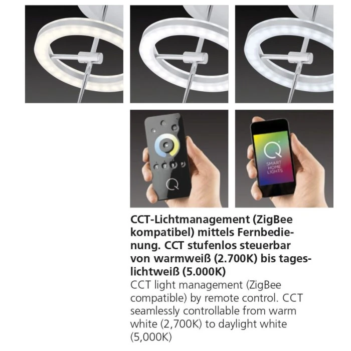 Paul Neuhaus Q-Serie Paul Neuhaus Q-AMY Deckenleuchte LED Edelstahl, 2-flammig, Fernbedienung 2 Paul Neuhaus Q-Serie Paul Neuhaus Q-AMY Deckenleuchte LED Edelstahl, 2-flammig, Fernbedienung – Bild 2