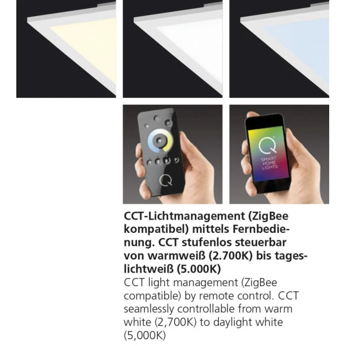 Paul Neuhaus Q-Serie Paul Neuhaus Q-Flag Deckenpanel LED Weiß, 1-flammig, Fernbedienung 2 Paul Neuhaus Q-Serie Paul Neuhaus Q-Flag Deckenpanel LED Weiß, 1-flammig, Fernbedienung – Bild 2