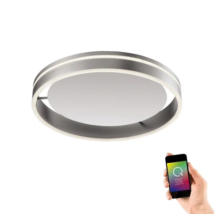 Paul Neuhaus Q-Serie Paul Neuhaus Q-VITO Deckenleuchte LED Edelstahl, 1-flammig, Fernbedienung 1 Paul Neuhaus Q-Serie Paul Neuhaus Q-VITO Deckenleuchte LED Edelstahl, 1-flammig, Fernbedienung