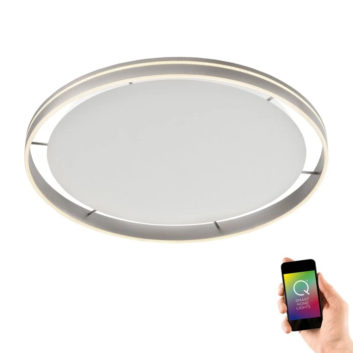 Paul Neuhaus Q-Serie Paul Neuhaus Q-VITO Deckenleuchte LED Edelstahl, 1-flammig, Fernbedienung 1 Paul Neuhaus Q-Serie Paul Neuhaus Q-VITO Deckenleuchte LED Edelstahl, 1-flammig, Fernbedienung