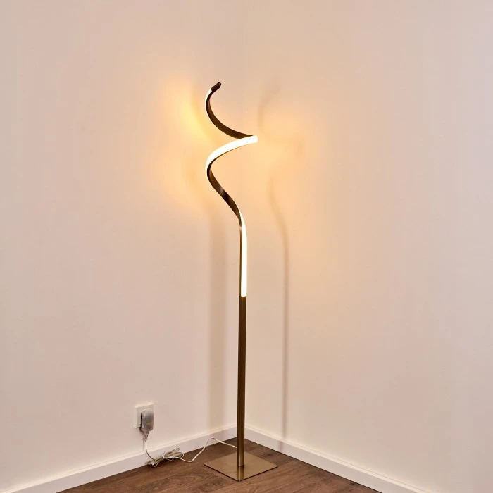 Hofstein Pitasch Stehleuchte LED Nickel-Matt, 1-flammig 7 Hofstein Pitasch Stehleuchte LED Nickel-Matt, 1-flammig – Bild 7