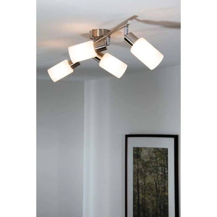 Reality MARS Deckenspot Edelstahl, Weiß, 4-flammig 1 Reality MARS Deckenspot Edelstahl, Weiß, 4-flammig