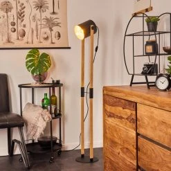 Hofstein Rebbenas Stehleuchte Schwarz, Braun, 1-flammig