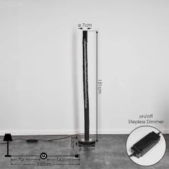 Hofstein Rodeche Stehleuchte LED Nickel-Matt, Schwarz, 1-flammig 15 Hofstein Rodeche Stehleuchte LED Nickel-Matt, Schwarz, 1-flammig -Bürolampen Verkäufe rodeche stehleuchte h3439401 3