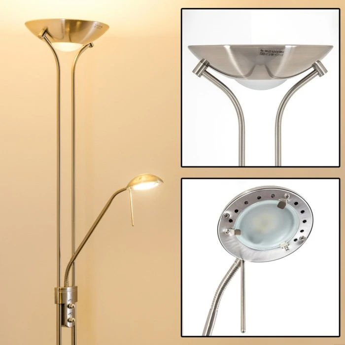 Hofstein Rom Deckenfluter LED Nickel-Matt, 2-flammig 11 Hofstein Rom Deckenfluter LED Nickel-Matt, 2-flammig – Bild 11