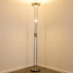 Hofstein Rom Deckenfluter LED Nickel-Matt, 2-flammig 29 Hofstein Rom Deckenfluter LED Nickel-Matt, 2-flammig -Bürolampen Verkäufe rom deckenfluter 8500 9