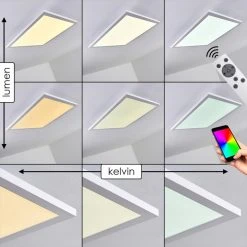 Hofstein Salmi Deckenpanel LED Wei&szlig;, 1-flammig, Fernbedienung, Farbwechsler -Bürolampen Verkäufe salmi deckenpanel h3325452 5