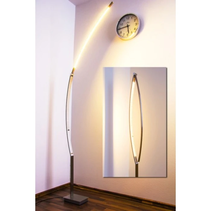 Hofstein Santa Marta Stehleuchte LED Nickel-Matt, Chrom, 1-flammig 1 Hofstein Santa Marta Stehleuchte LED Nickel-Matt, Chrom, 1-flammig