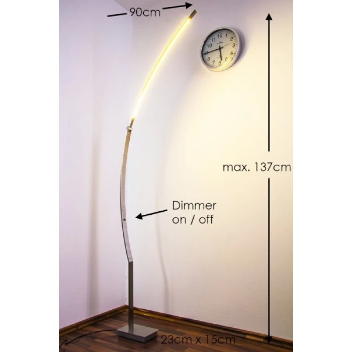 Hofstein Santa Marta Stehleuchte LED Nickel-Matt, Chrom, 1-flammig 2 Hofstein Santa Marta Stehleuchte LED Nickel-Matt, Chrom, 1-flammig – Bild 2