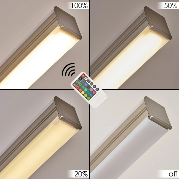 Hofstein Scar RGB Bogenlampe LED Nickel-Matt, 1-flammig, Fernbedienung, Farbwechsler 3 Hofstein Scar RGB Bogenlampe LED Nickel-Matt, 1-flammig, Fernbedienung, Farbwechsler – Bild 3